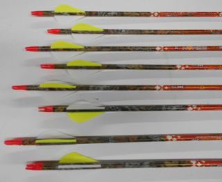 8 Vintage Beman Ics 340 Camo Hunter Archery Arrows Bow Hunting Target Shooting
