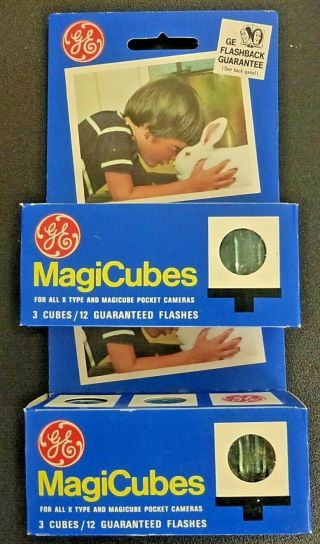 Vintage General Electric Ge Magicubes Magic Cubes 2 Boxes (6 Cubes,  24 Flashes)