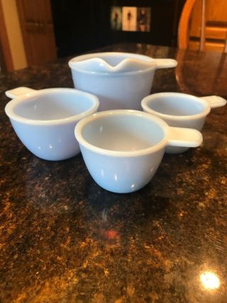 Vintage Jeanette Light Blue Measuring Cup Set Of 4 Cups