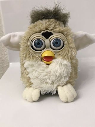 Vintage 1998 Tan/white/brown Furby 70 - 800 - Tiger Electronics - Tested/works