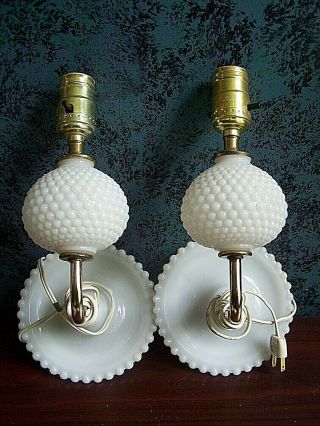 Matching Vintage Hobnail Milkglass Wall Sconce Light Fixtures