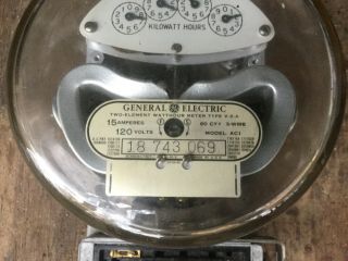 Vintage Ge Model Ac - 1 Type V - 2 - A Watthour Meter