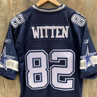 Reebok JASON WITTEN 82 Dallas Cowboys Authentic Stitched NFL Blue Jersey Vtg 4