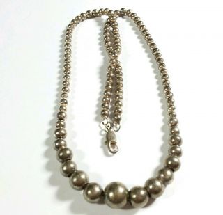 Vintage Italy Sterling Silver Graduated Balls Design 18 " Necklace