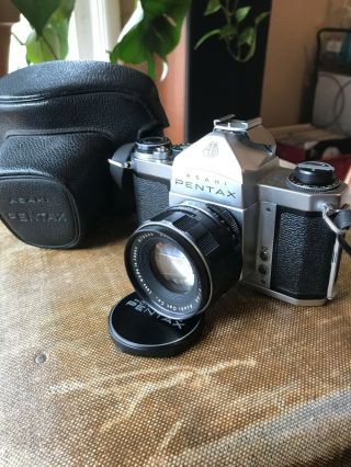 Asahi Pentax S1a With Leather Case And Takumar 1:2/55mm Lens