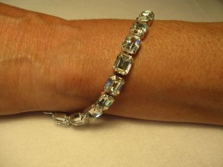Vintage Jewelry,  Weiss Signed Clear Rhinestone Bracelet.