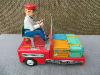 Vintage Modern Toys Japan Battery Operated Luggage Cart - Airline - Railroad - Ship