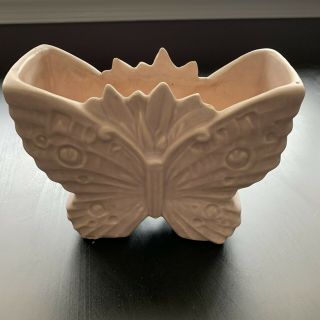 Vintage Mccoy Circa 1940’s Pink Butterfly Planter