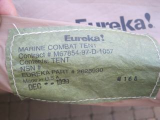 Vintage USMC Eureka Marine Combat Tent Large 2 Man w Aluminum Poles 4