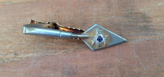 Vintage Anson Freemason Masonic Trowel Tie Clip