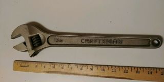 Vintage 15” (380mm) Craftsman Adjustable Wrench 44662 Made In Usa &
