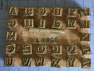 Vintage Leather Tooling Alphabet Stamp Set 27 Pc Great Shape No Brand 3/4 Inch