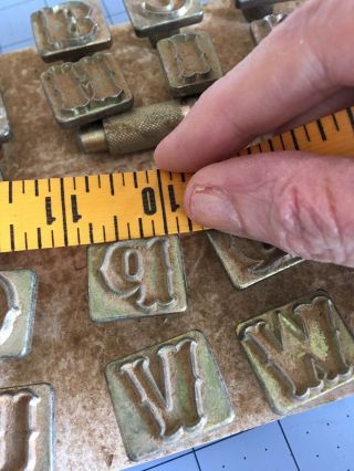 Vintage Leather Tooling Alphabet Stamp Set 27 Pc Great Shape No Brand 3/4 Inch 4