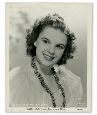 Vintage 1939 Photo Babes In Arms Judy Garland Adorable Smile Chunky Necklace