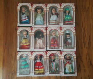 Vintage Doll Of All Nations Complete Set Of 12 Dolls - 1987 Lucky Ind.