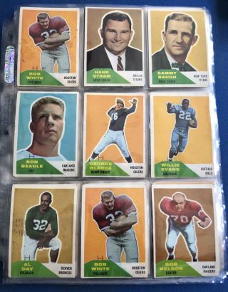 (51) 1960 Fleer Vintage Football Cards: Sammy Baugh,  Hank Stram,  George Blanda