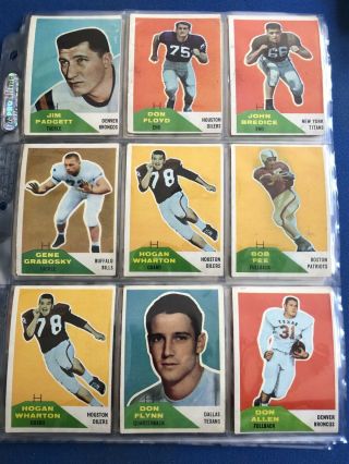 (51) 1960 Fleer Vintage Football Cards: Sammy Baugh,  Hank Stram,  George Blanda 4