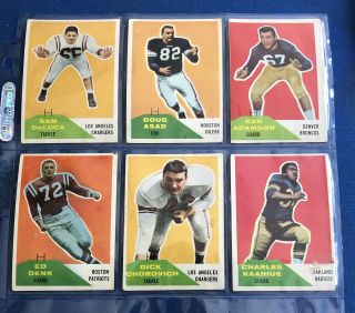 (51) 1960 Fleer Vintage Football Cards: Sammy Baugh,  Hank Stram,  George Blanda 7