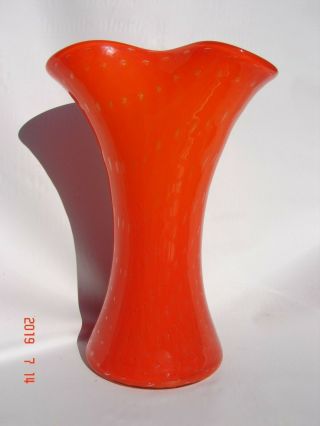 Vintage Labels Control Bubble Venetian Castle Murano Cased Glass Vase