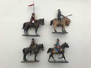 4 Vintage Del Prado Horseback Figues Bengal Gallic Hussar Ww1 Cavalry