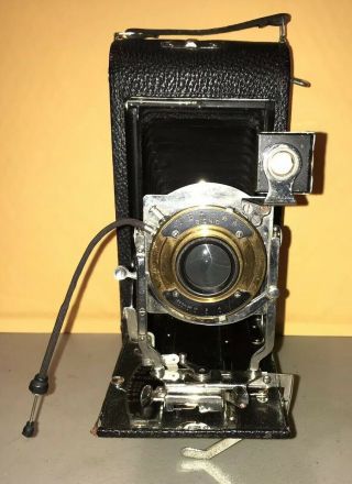 Vintage Ansco 3a Bionic Folding Camera Wollensak Optical Lens Steampunk 1912