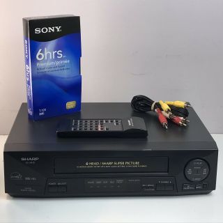 Sharp Vc - A410u Vhs Vcr Video Recorder 4 - Head Player W Remote Sony T - 120 Tape