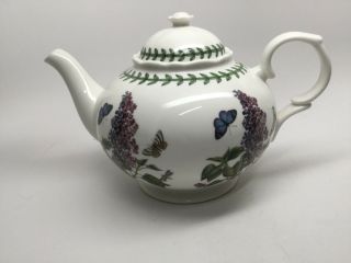 Htf Vtg Portmeirion Botanic Garden “lilac” Teapot - Scallophandle/opening -