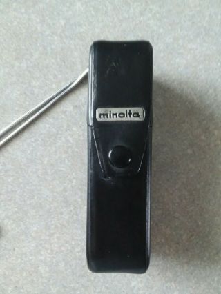 Vintage Minolta 16 Mg Subminiature Film Spy Camera W/ Leather Case And Uv Shield