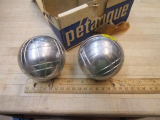 Vintage (2) Metal Bocce Bocci Ball Balls Lawn Bowling French,  ZAL 2