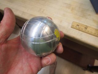 Vintage (2) Metal Bocce Bocci Ball Balls Lawn Bowling French,  ZAL 3