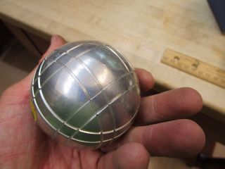 Vintage (2) Metal Bocce Bocci Ball Balls Lawn Bowling French,  ZAL 4