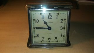 Vintage Waltham 8 - Day 7 - Jewel Travel Clock W/bifold Leather Case