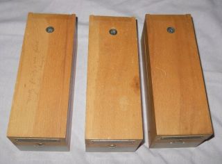 3 vintage wooden KODASLIDE Sequence File boxes Eastman KODAK Company USA 5