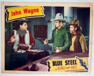 Vintage 1940s Blue Steel Lobby Card 5 John Wayne,  George Gabby Hayes