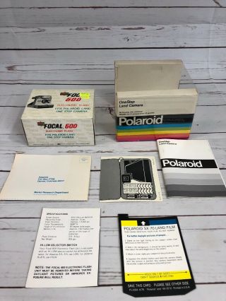 Vintage Polaroid Land Camera Sx - 70 Box With Manuals