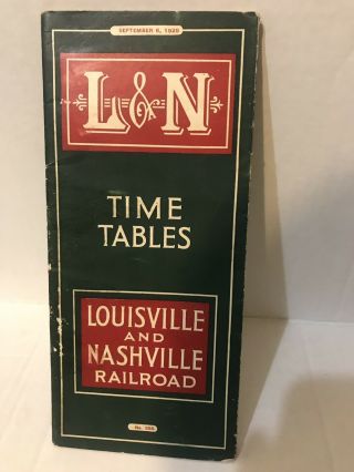 Louisville & Nashville Vintage L&n Railroad Train Timetable September 6,  1925