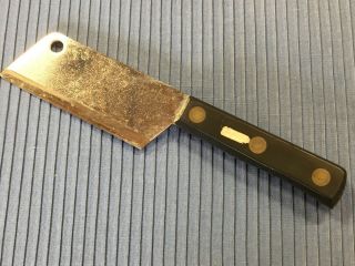 9 1/2 " Vintage Robeson Shuredge Shur Edge Cleaver Knife 3 Riveted Brass Handle