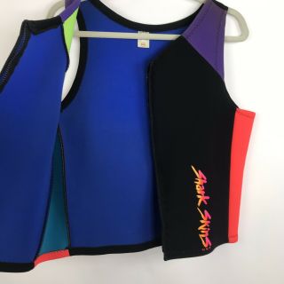 Vintage Shark Skins Unisex Zip Wetsuit Vest Water Sports USA Made Size XXL 8
