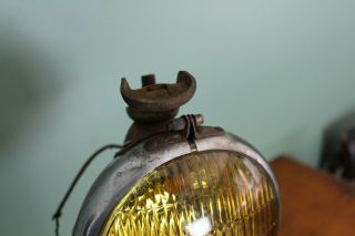 Vintage Amber Glass Lens Fog Light Lamp Auto Radiator Mfg Co Old Rat Rod Part 6