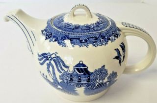 Vintage Wood & Sons Blue Willow Woods Ware England Teapot With Lid