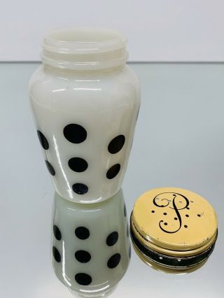 Vintage Anchor Hocking Fire King Black Dots Pepper Shaker Near Lid Wow