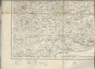 Early Ordnance Survey Map - Colchester & Essex - 1914 - Half Inch To One Mile