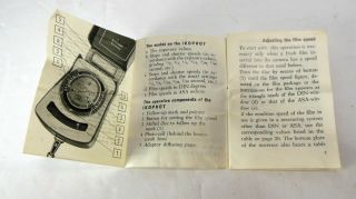 Vintage Instructions Booklet Zeiss Ikon Ikophot Light Exposure Meter 2