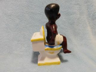 Vintage Funny Child on a Toilet Salt and Pepper - Black Americana - Japan 2