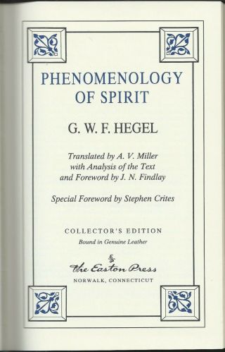 Phenomenology of Spirit - Georg W.  F.  Hegel LEATHER Easton Press limited edition 5