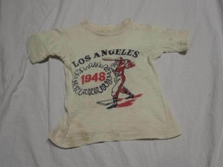 Vintage 1948 Los Angeles Angels Aaa Pacific Coast Baseball Baby Infant Shirt