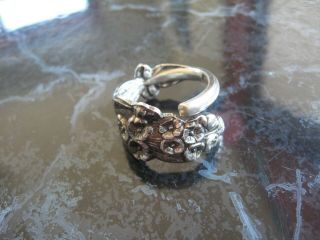 Vtg Harlequin Forget - Me - Not Silverplate Spoon Ring Reed Barton Sz 9.  5