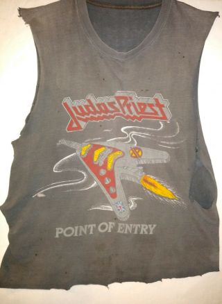 Vintage Judas Priest 1981 Point Of Entry Concert T - Shirt