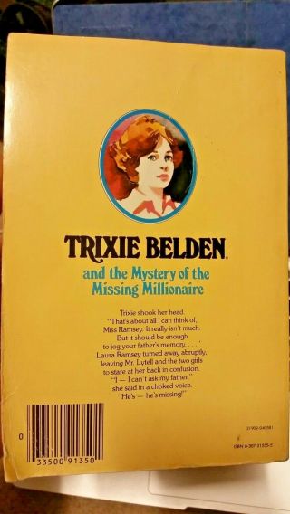 Trixie Belden The Mystery of the Missing Millionaire 34,  Vintage 1980 2