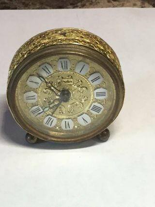 Vintage Linden Travel Alarm Clock Gold Color -